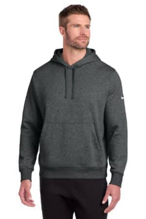 CHARCOAL HEATHER NKDR1499 nike club fleece sleeve swoosh pullover hoodie