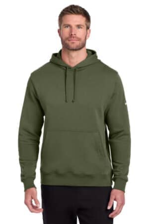 MEDIUM OLIVE NKDR1499 nike club fleece sleeve swoosh pullover hoodie