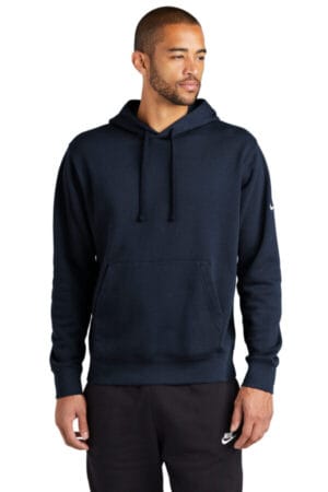 MIDNIGHT NAVY NKDR1499 nike club fleece sleeve swoosh pullover hoodie