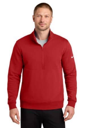 NKDX6718 nike club fleece sleeve swoosh 1/2-zip