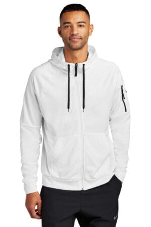 WHITE NKFD9859 nike therma-fit pocket full-zip fleece hoodie