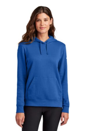 GAME ROYAL NKFD9889 nike ladies club fleece sleeve swoosh pullover hoodie