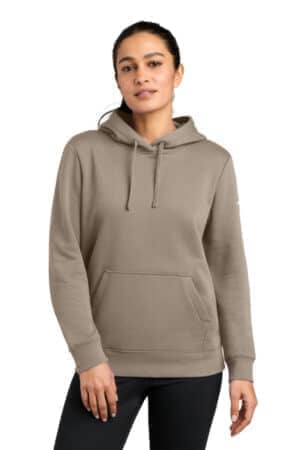 KHAKI KHAKI NKFD9889 nike women's club fleece sleeve swoosh pullover hoodie