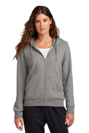 CHARCOAL HEATHER NKFD9890 nike ladies club fleece sleeve swoosh full-zip hoodie