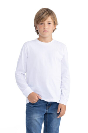 WHITE NL3311 next level apparel youth cotton long sleeve tee