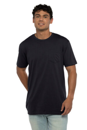 BLACK NL3605 next level apparel cotton pocket tee