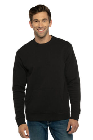 BLACK NL9001 next level apparel santa barbara pocket sweatshirt