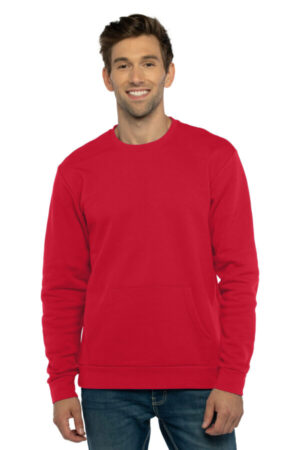 RED NL9001 next level apparel santa barbara pocket sweatshirt