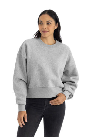 HEATHER GRAY NL9087 next level apparel women's heavyweight sweatshirt