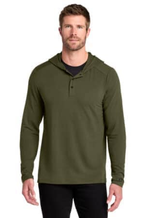DEEP OLIVE OG826 ogio luuma flex hooded henley