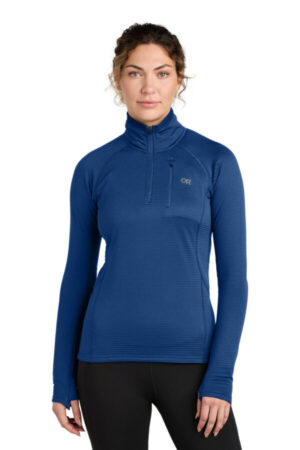 GALAXY BLUE OR322263 limited edition outdoor research women's tech grid 1/4-zip fleece