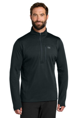 BLACK OR322267 limited edition outdoor research tech grid 1/4-zip fleece