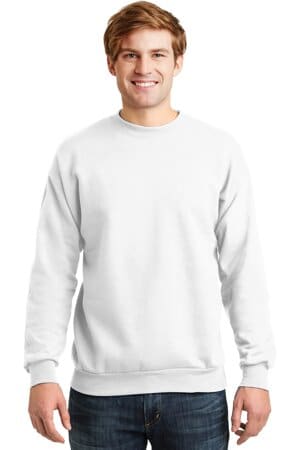 WHITE P160 hanes-ecosmart crewneck sweatshirt