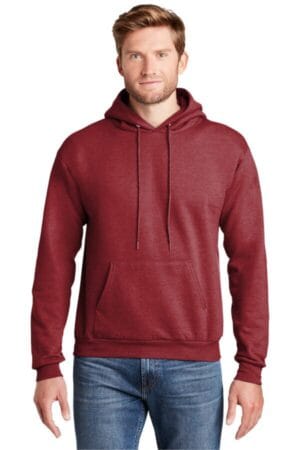 HEATHER RED P170 hanes ecosmart-pullover hooded sweatshirt