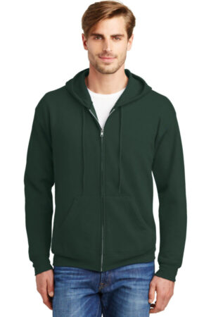 DEEP FOREST P180 hanes-ecosmart full-zip hooded sweatshirt