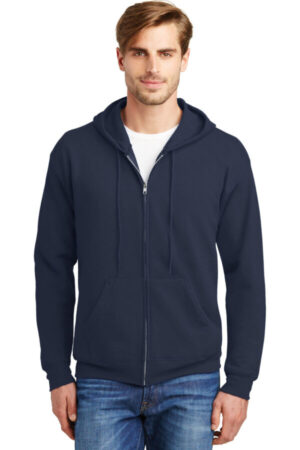 NAVY P180 hanes-ecosmart full-zip hooded sweatshirt