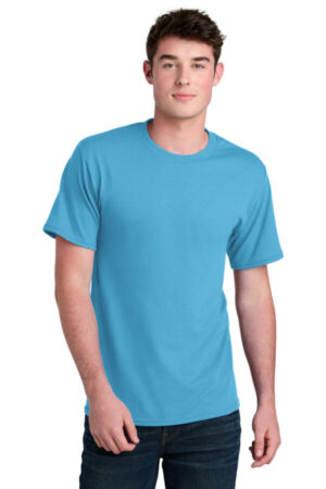 AQUATIC BLUE PC01 port & company core blend recycled tee