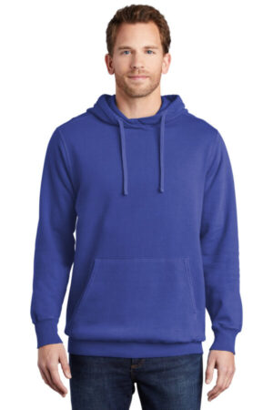 BLUE IRIS PC098H port & company beach wash garment-dyed pullover hooded sweatshirt