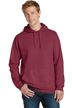 MERLOT PC098H port & company beach wash garment-dyed pullover hooded sweatshirt