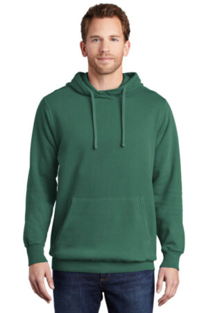 NORDIC GREEN PC098H port & company beach wash garment-dyed pullover hooded sweatshirt