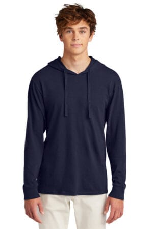 TRUE NAVY PC099H port & company beach wash garment-dyed pullover hooded tee