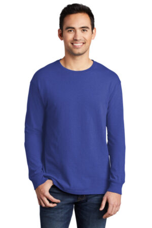 BLUE IRIS PC099LS port & company beach wash garment-dyed long sleeve tee