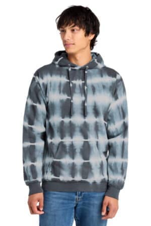 GRAPHITE/ LIGHT GREY GRAPHITE/ LIGHT GREY PC143 port & co allover stripe tie-dye fleece
