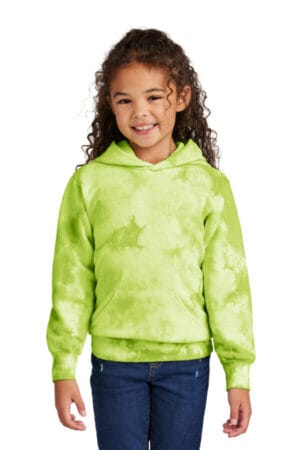 LEMON LIME PC144Y port & company youth crystal tie-dye pullover hoodie