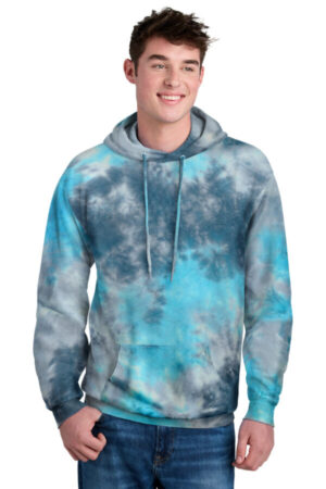 LAGOON COLORBURST PC144 port & company crystal tie-dye pullover hoodie