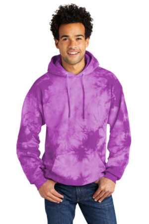 PURPLE PC144 port & company crystal tie-dye pullover hoodie