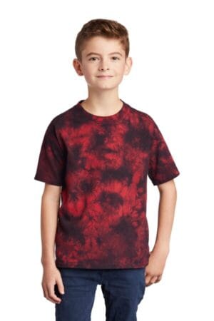 BLACK/ RED PC145Y port & company youth crystal tie-dye tee