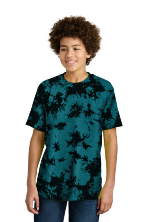 BLACK/ TEAL PC145Y port & company youth crystal tie-dye tee