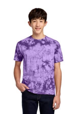 PURPLE PC145Y port & co youth crystal tie-dye tee