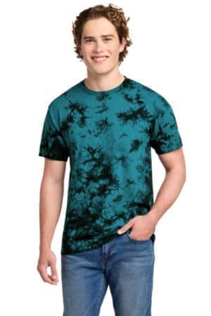 BLACK/ TEAL PC145 port & co crystal tie-dye tee