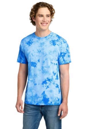 SKY BLUE PC145 port & co crystal tie-dye tee