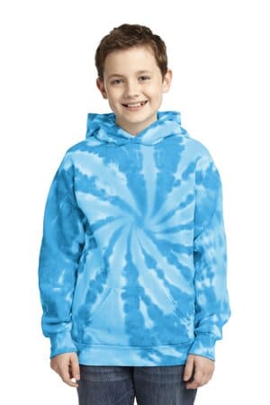 PC146Y port & company youth tie-dye pullover hooded sweatshirt