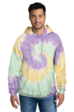 MINT RAINBOW PC146 port & company tie-dye pullover hooded sweatshirt