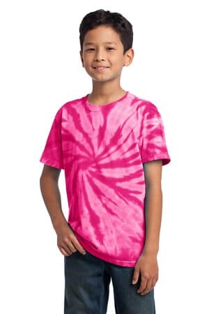 PINK PC147Y port & company-youth tie-dye tee