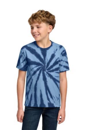 NAVY PC147Y port & co youth tie-dye tee