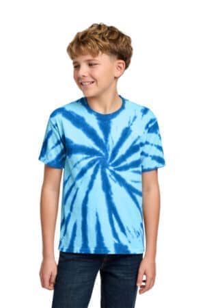 ROYAL PC147Y port & co youth tie-dye tee