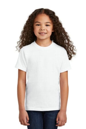 WHITE PC330Y port & company youth tri-blend tee