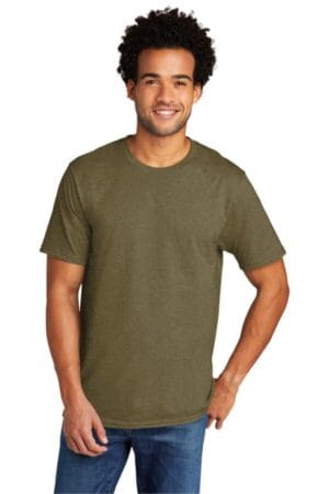 COYOTE BROWN HEATHER PC330 port & company tri-blend tee