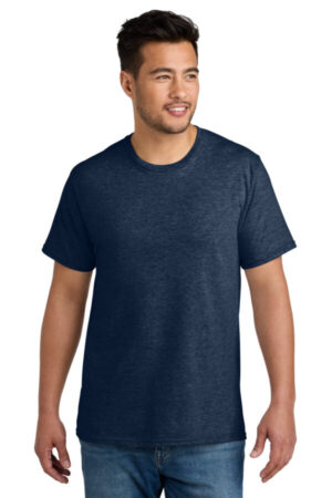 TEAM NAVY HEATHER PC340 port & company cvc tee