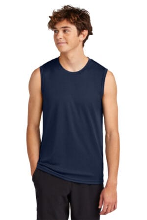 TRUE NAVY PC380SL port & company performance sleeveless tee