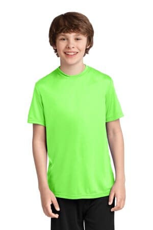 NEON GREEN PC380Y port & company youth performance tee