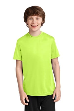 NEON YELLOW PC380Y port & company youth performance tee
