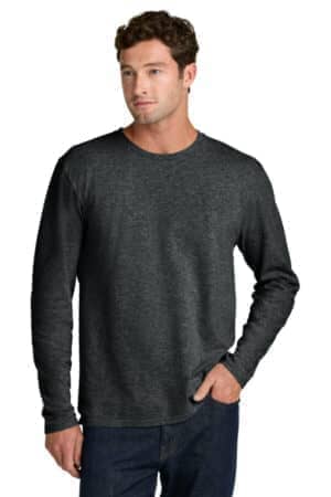BLACK HEATHER PC43LS port & co easy cotton long sleeve tee