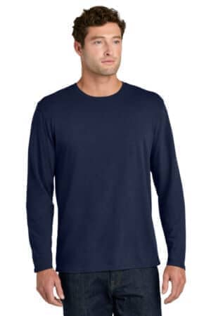 TRUE NAVY PC43LS port & co easy cotton long sleeve tee