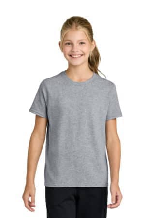 ATHLETIC HEATHER PC43Y port & co youth easy cotton tee