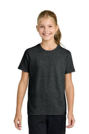 BLACK HEATHER BLACK HEATHER PC43Y port & co youth easy cotton tee